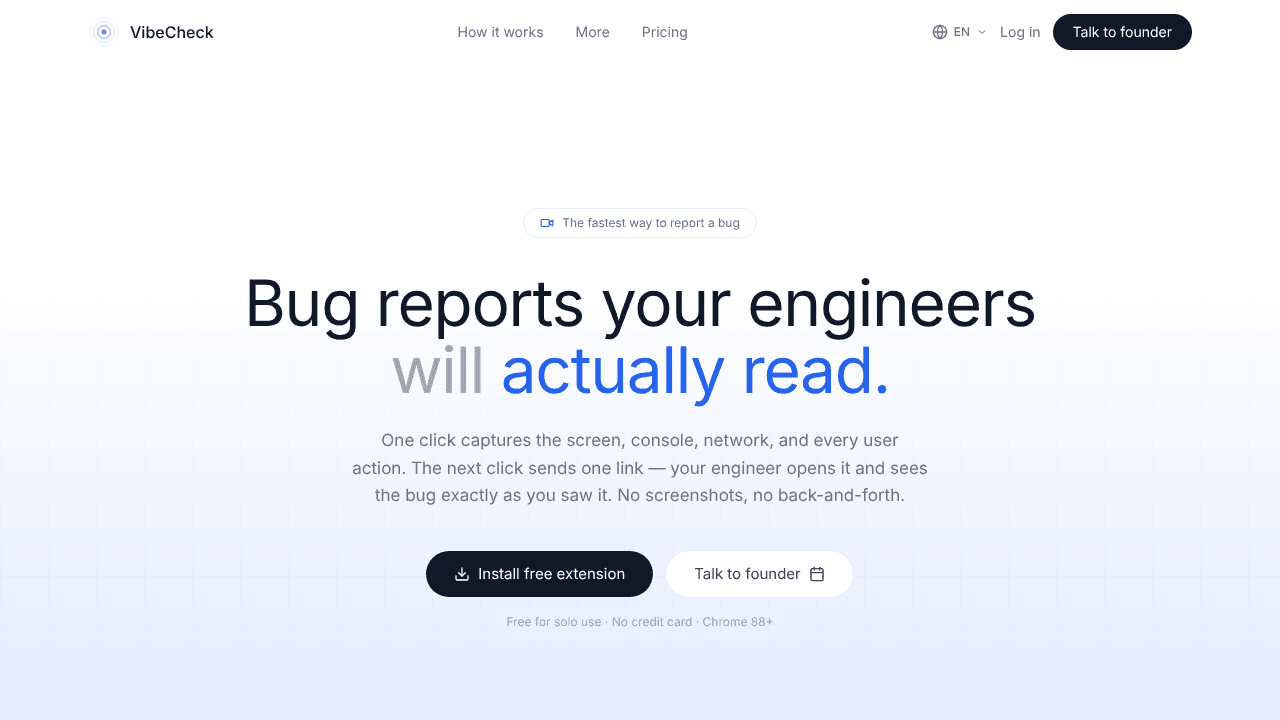 VibeCheck website screenshot
