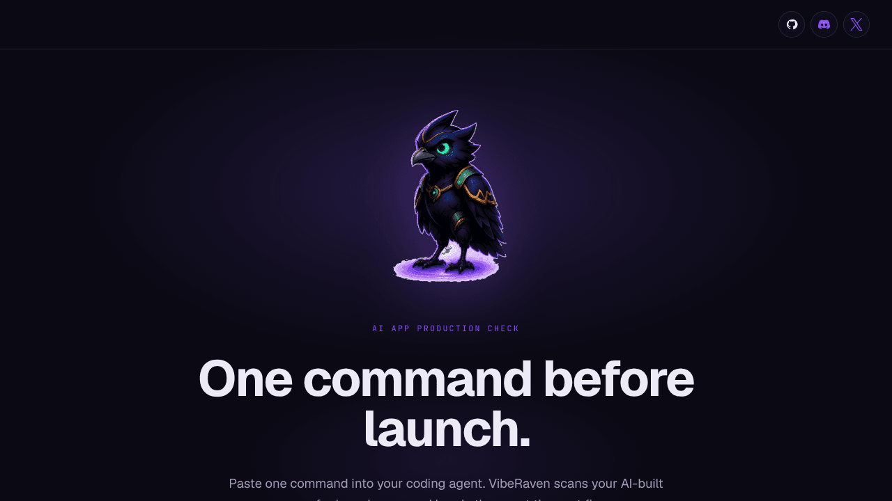 VibeRaven website screenshot