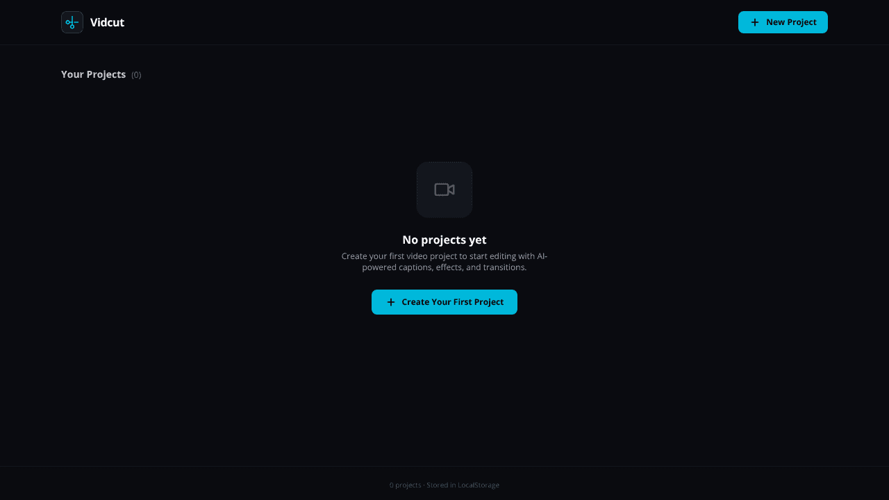 Vidcut Video Editor (Beta) website screenshot
