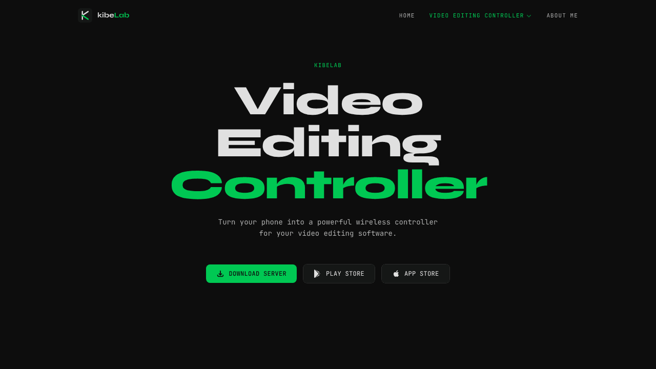 Video Editing Controller website screenshot