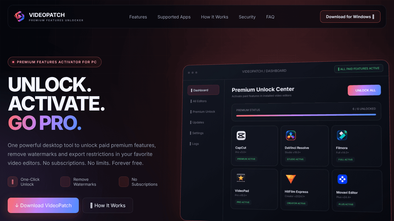 VideoPatch website screenshot