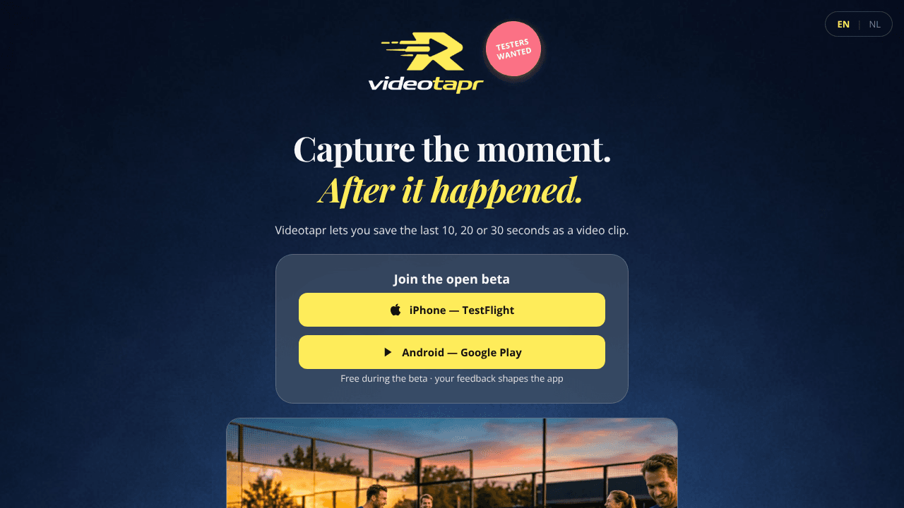 Videotapr website screenshot