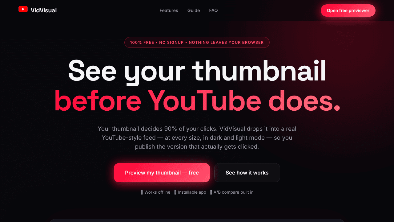 VidVisual website screenshot