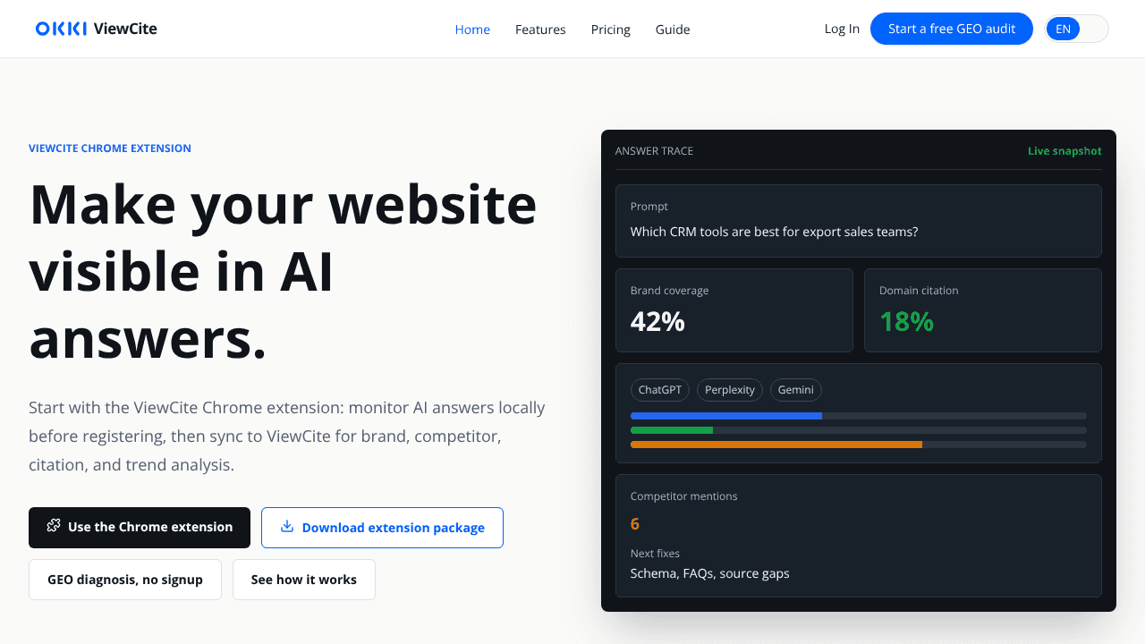 ViewCite website screenshot