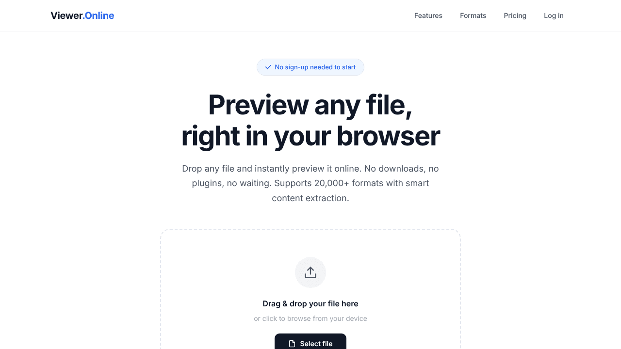 Viewer.Online — Preview Any File website screenshot