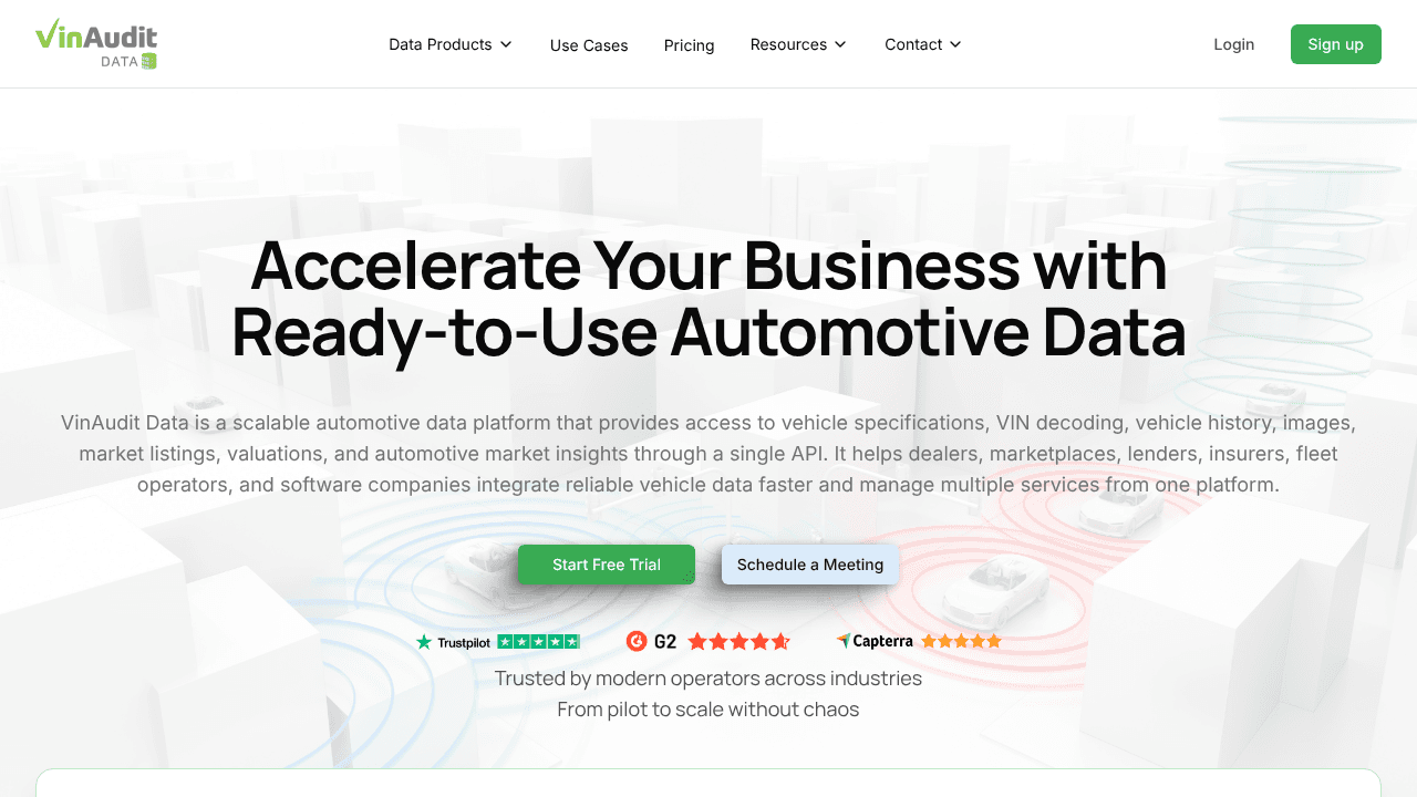VinAudit Data website screenshot