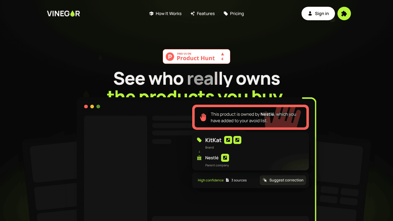 Vinegar website screenshot