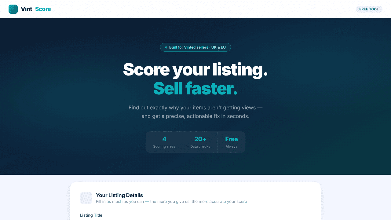 VintScore website screenshot