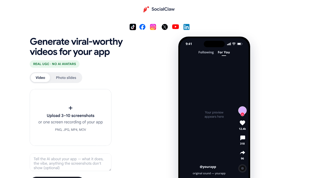 Viral Video Generator (Beta) website screenshot