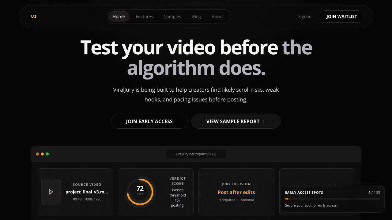 ViralJury website screenshot