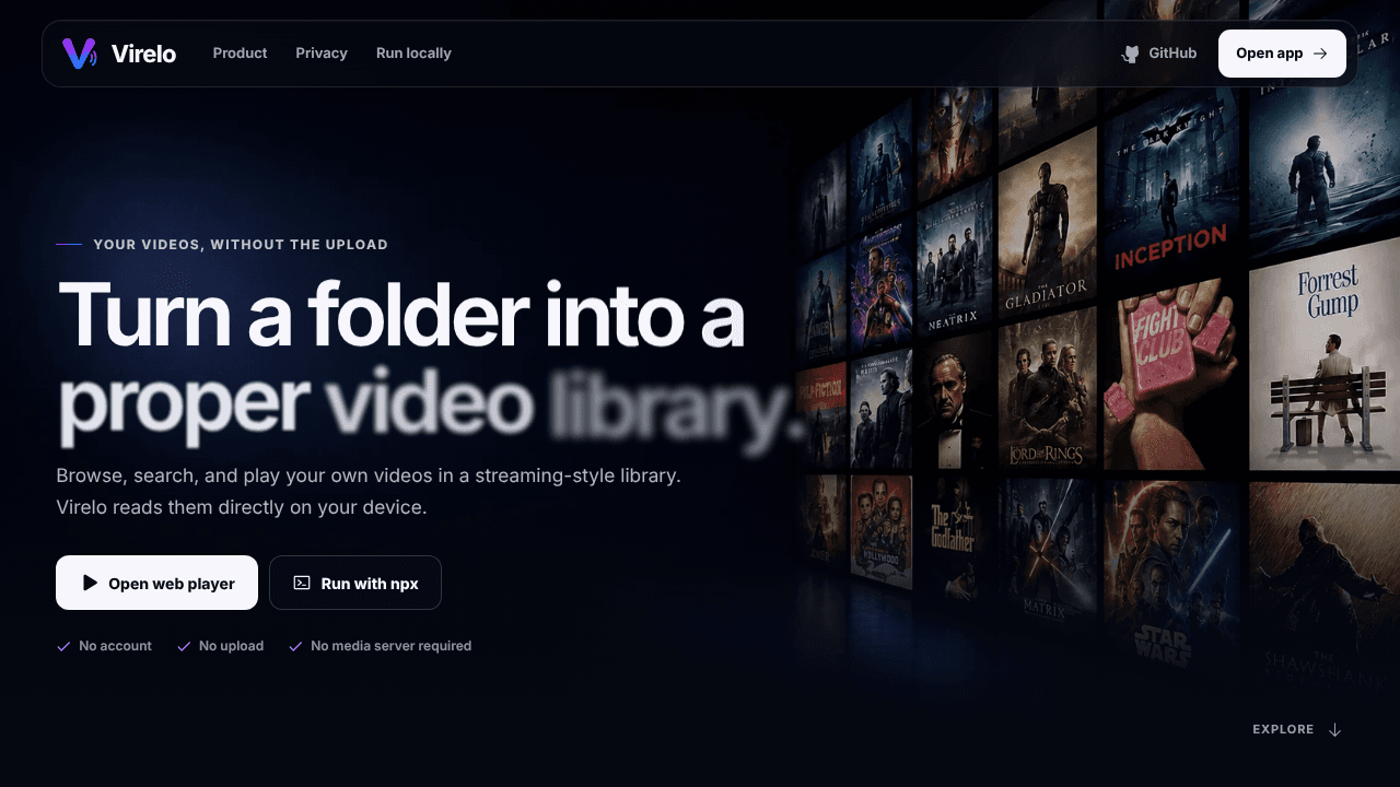 Virelo website screenshot