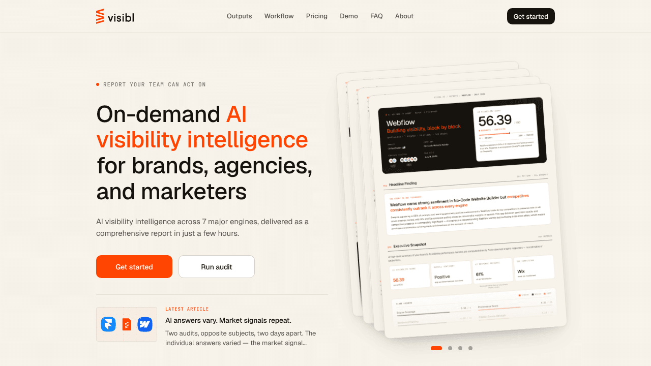 Visibl website screenshot
