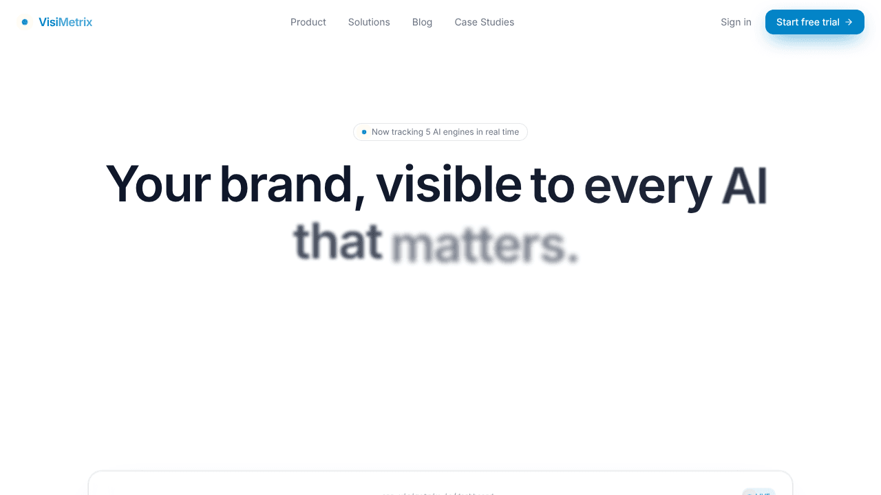 VisiMetrix website screenshot