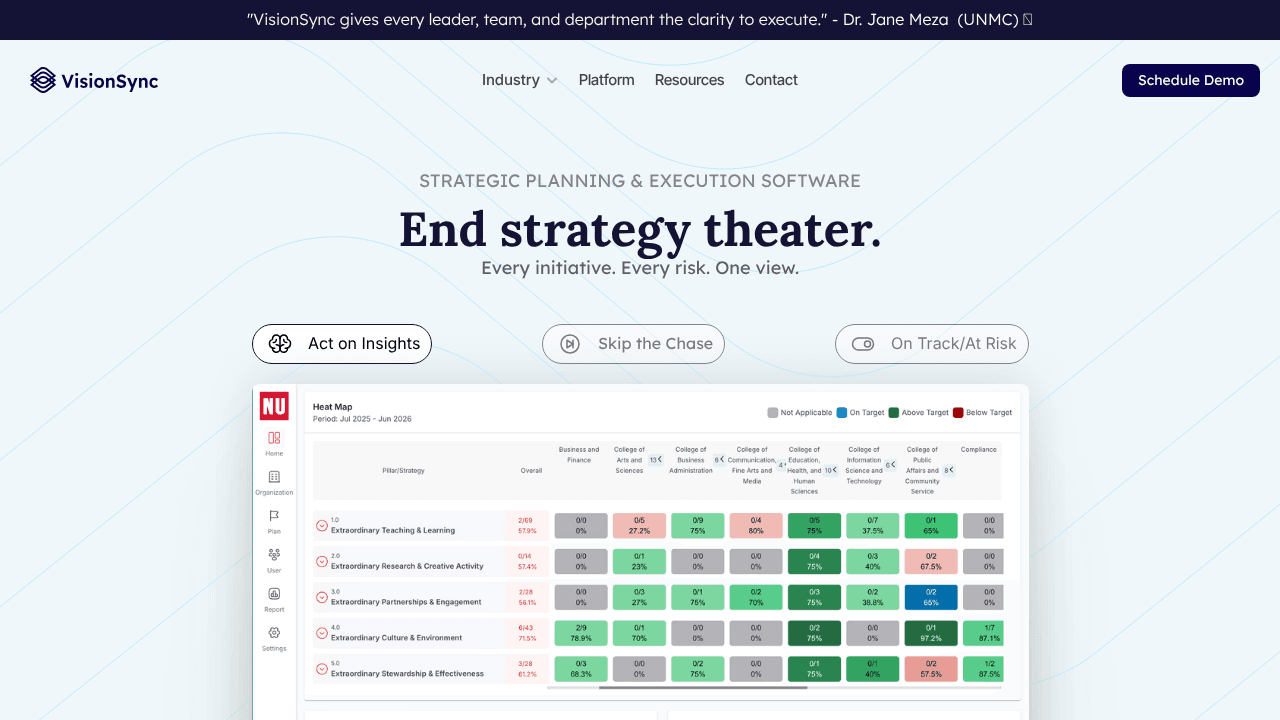 VisionSync website screenshot