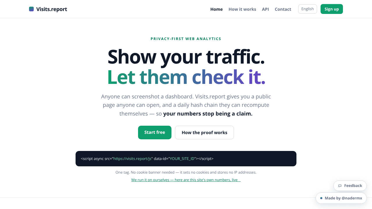 Visits.report website screenshot