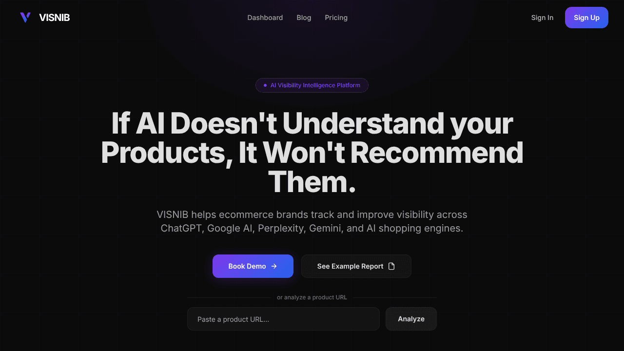 VISNIB website screenshot