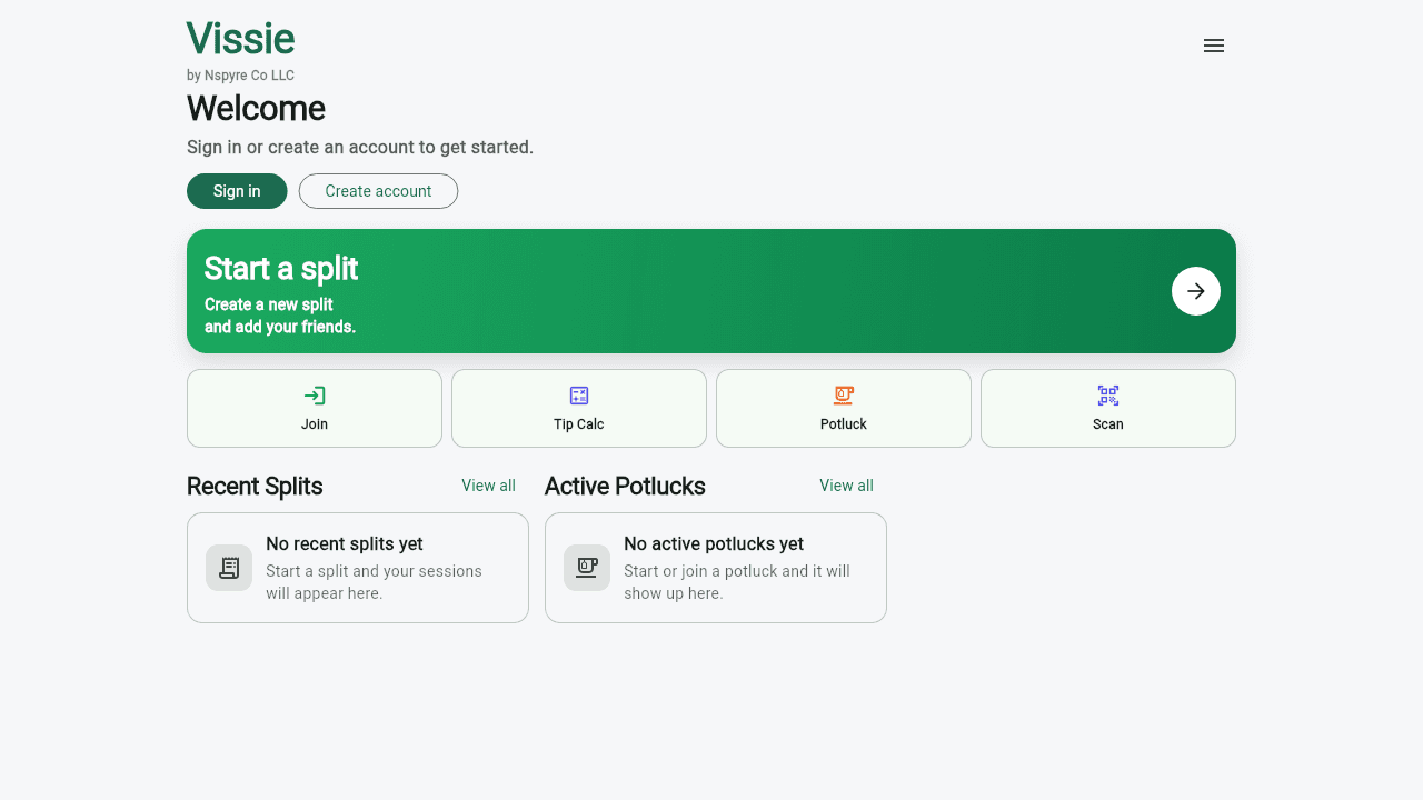 Vissie website screenshot