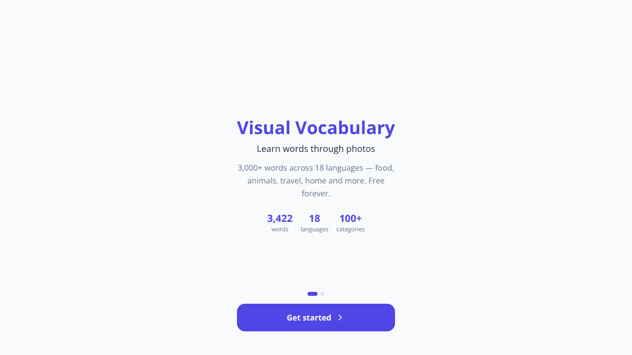 Visual Vocabulary website screenshot