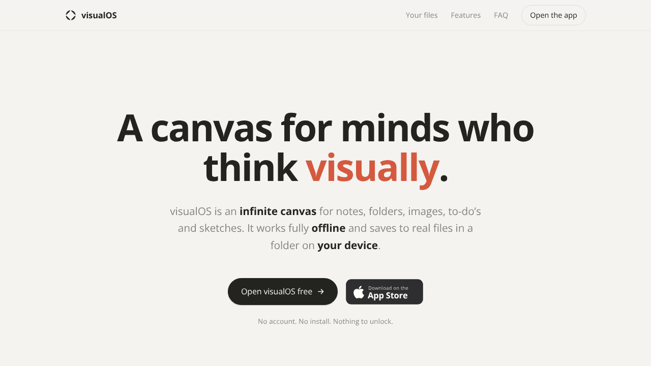 visualOS website screenshot