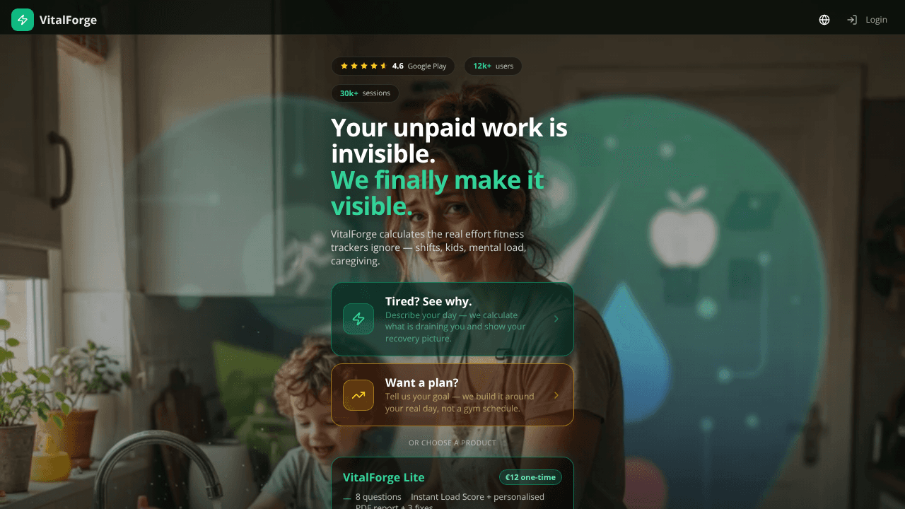 VitalForge website screenshot