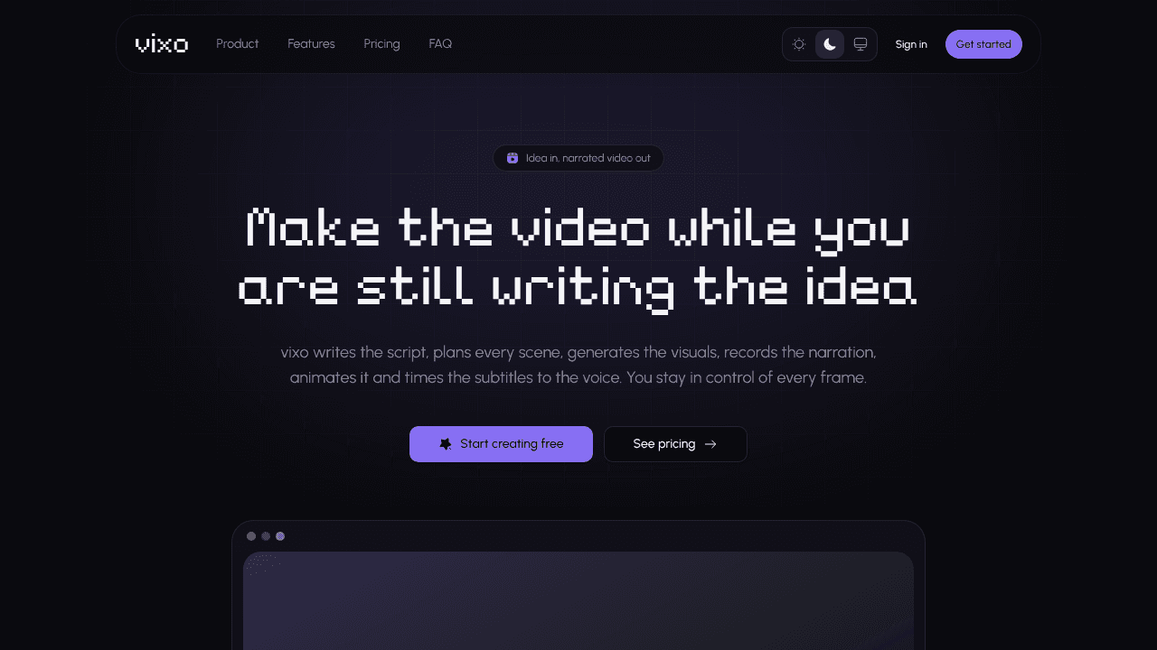 Vixo AI website screenshot