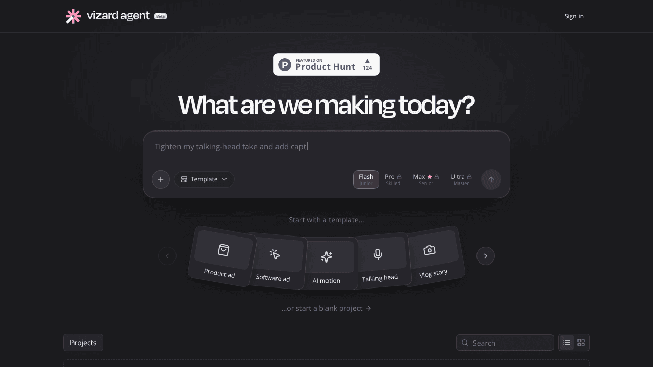 Vizard Agent website screenshot