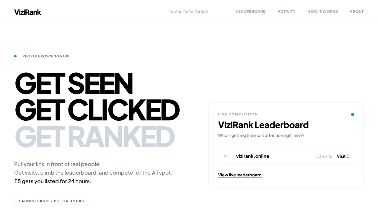 ViziRank website screenshot