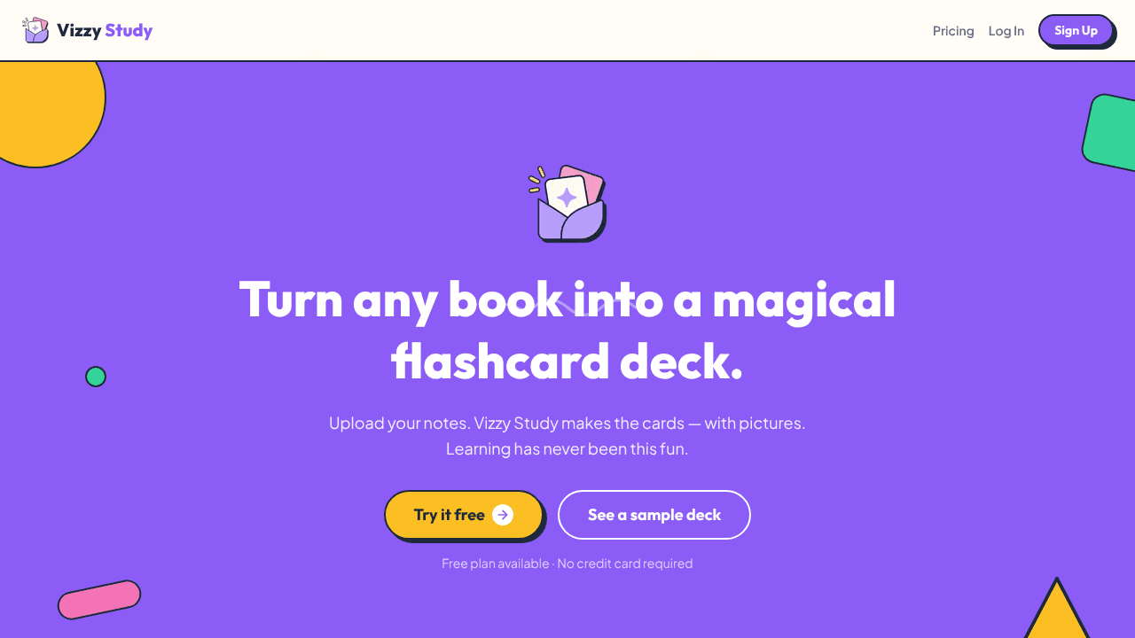 Vizzy Study website screenshot