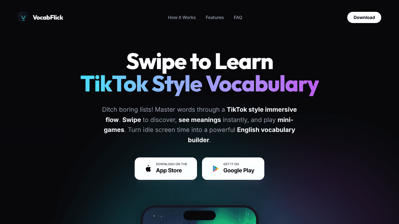 VocabFlick website screenshot