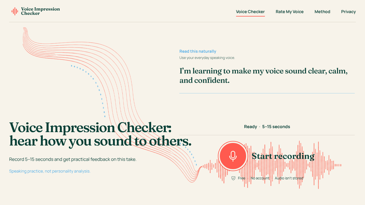 Voice Impression Checker website screenshot