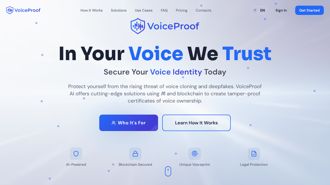 Voiceproof.ai website screenshot