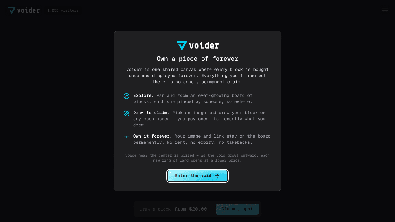 Voider website screenshot