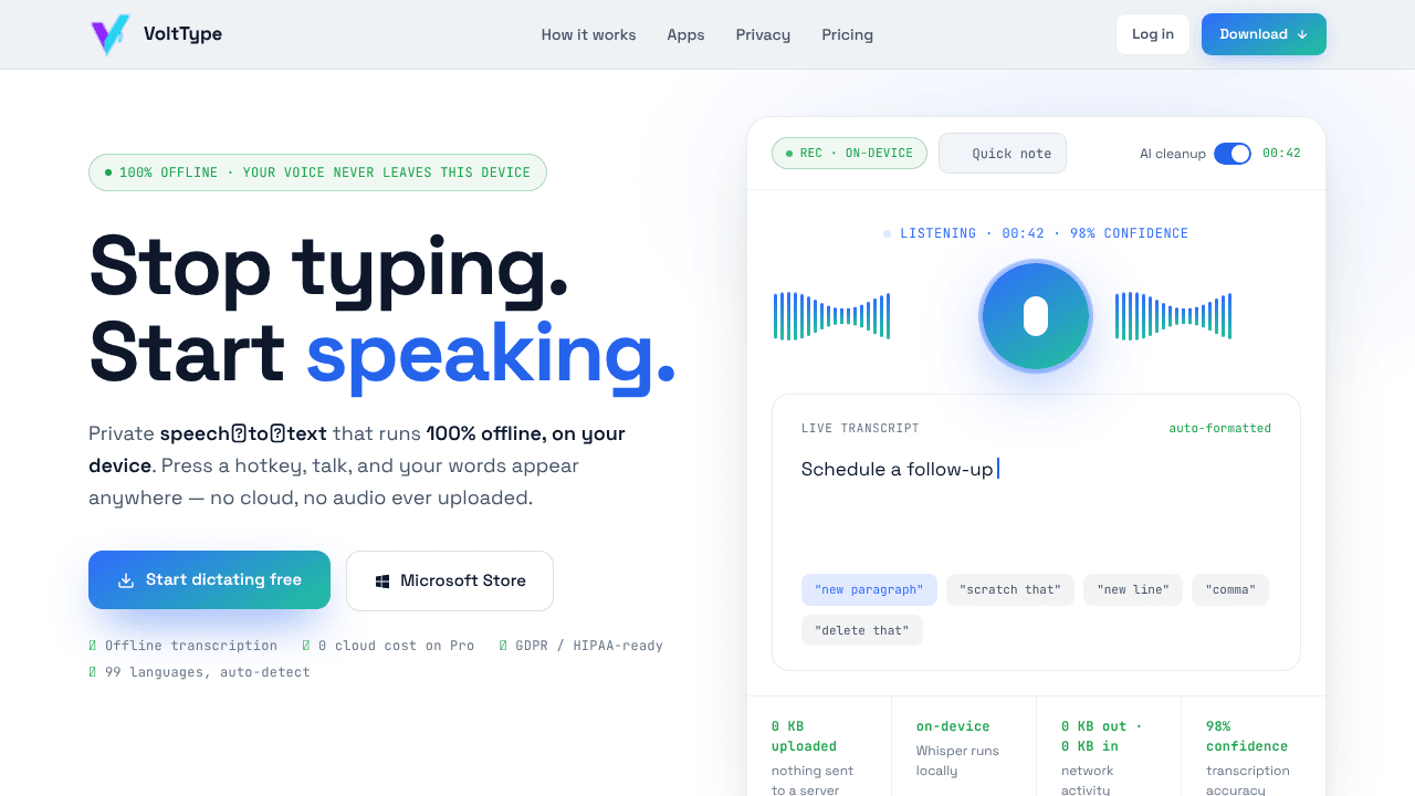 VoltType website screenshot