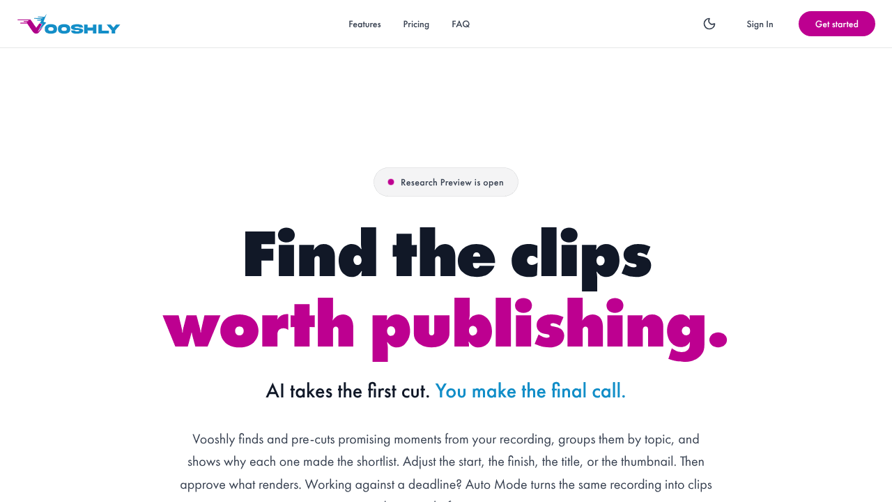 Vooshly website screenshot