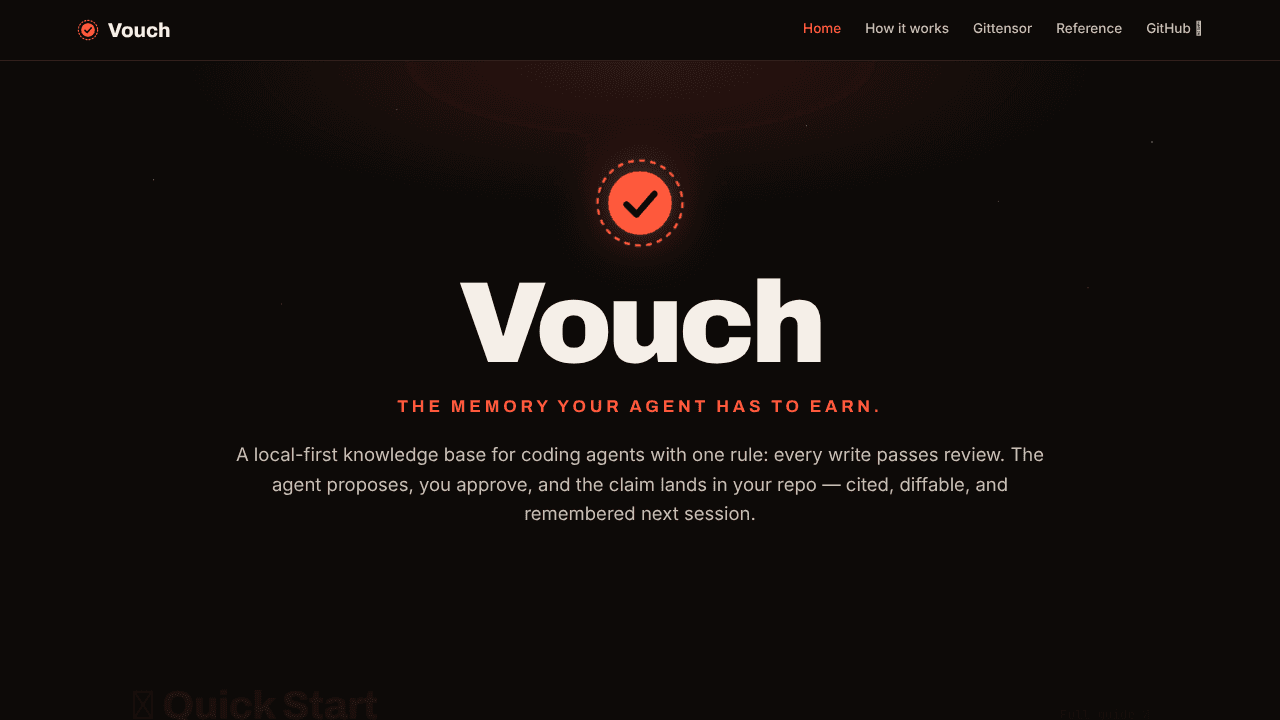 Vouch website screenshot