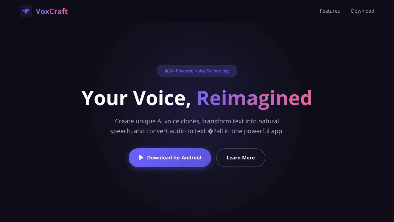 VoxCraft website screenshot