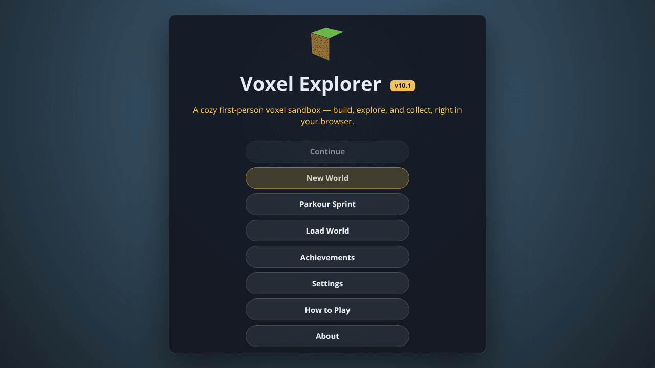 Voxel Explorer website screenshot