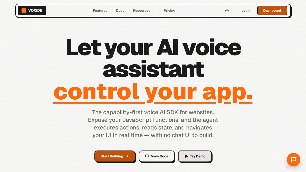 Voxide website screenshot