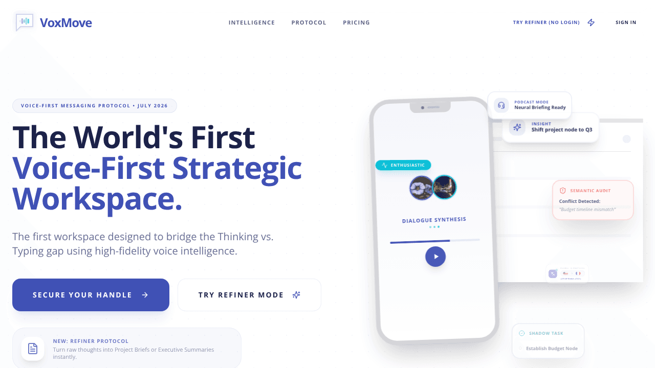 VoxMove website screenshot