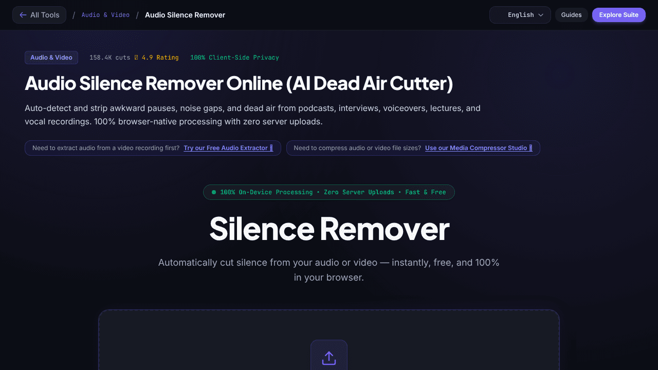 Voxora Silence Remover website screenshot