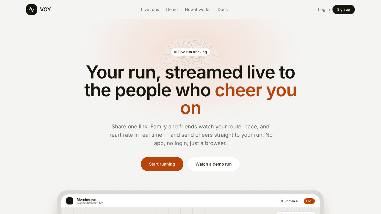 VOY website screenshot