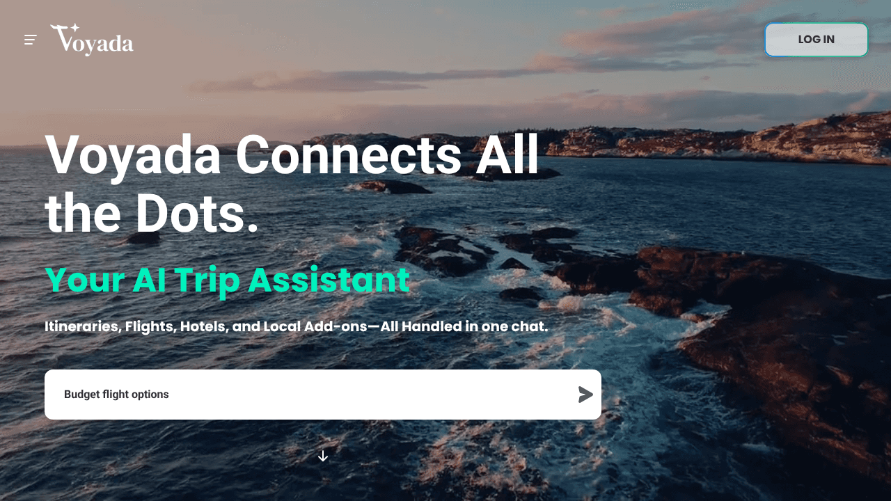 Voyada AI website screenshot