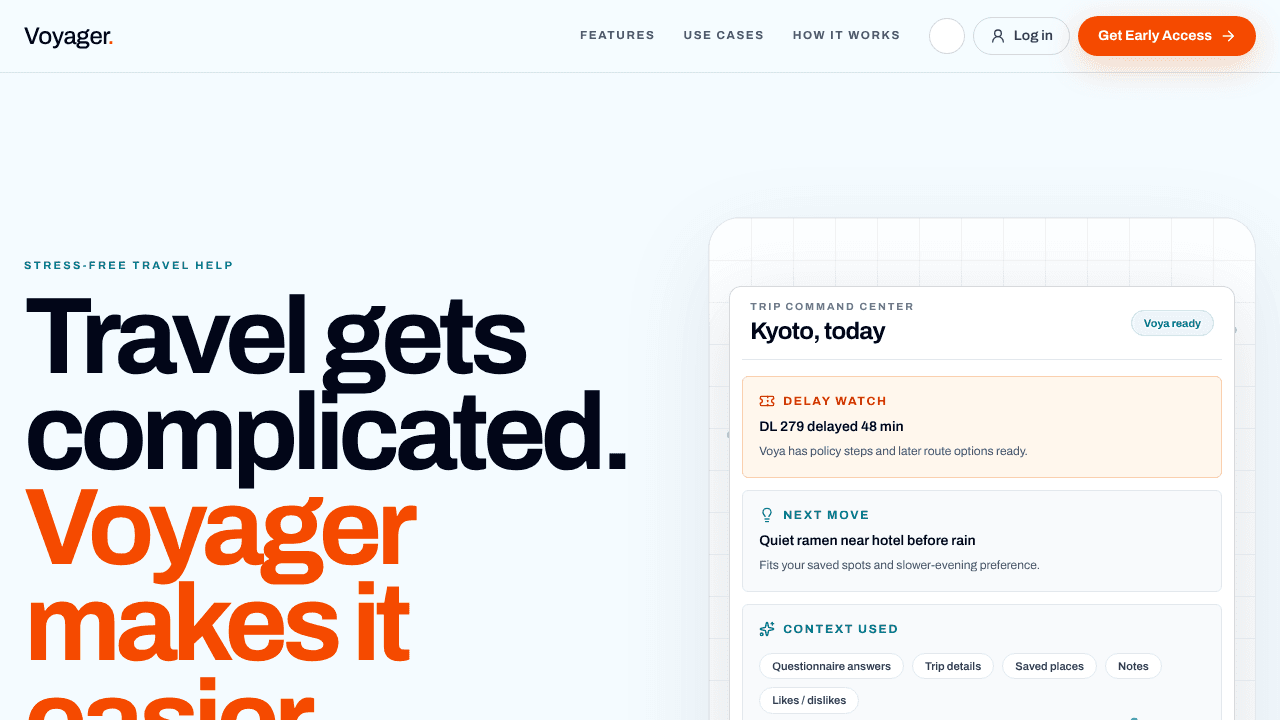 Voyager website screenshot