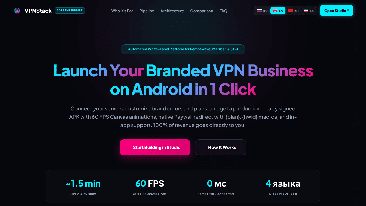 VPNStack website screenshot