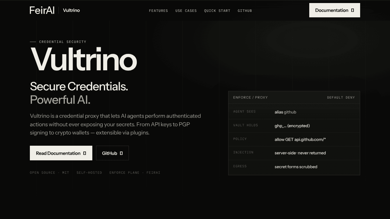 Vultrino website screenshot