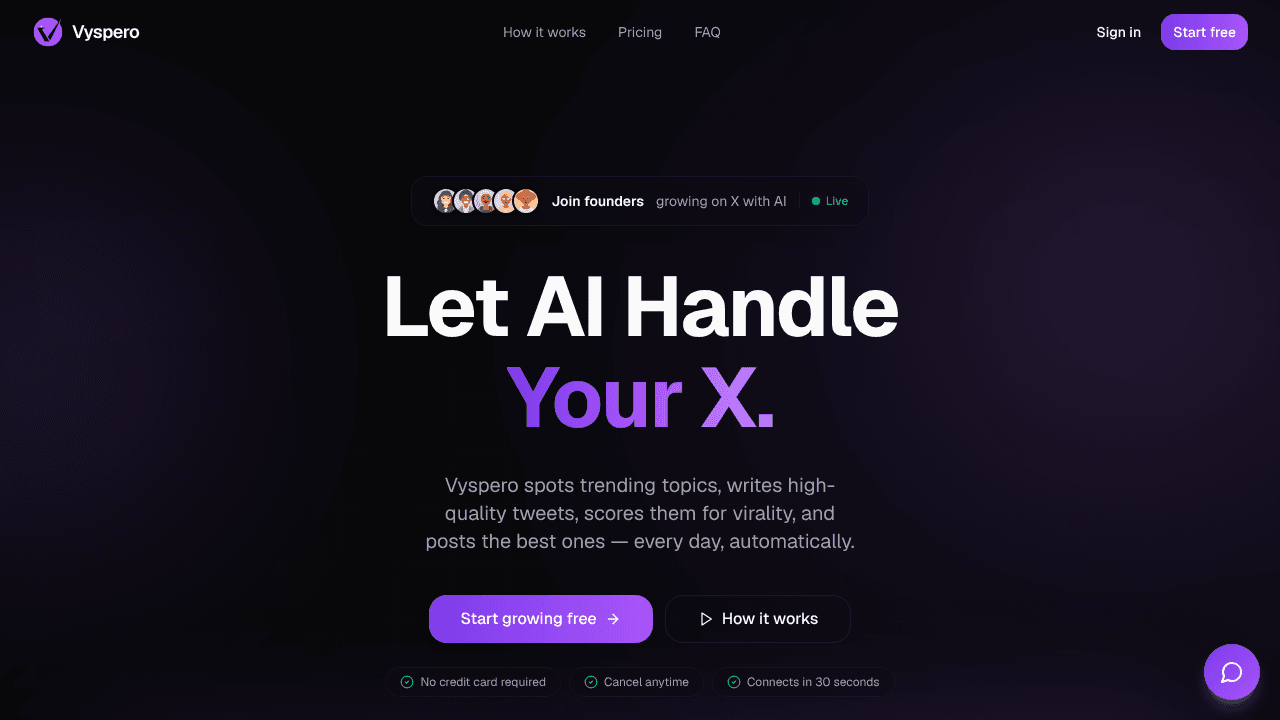 Vyspero website screenshot
