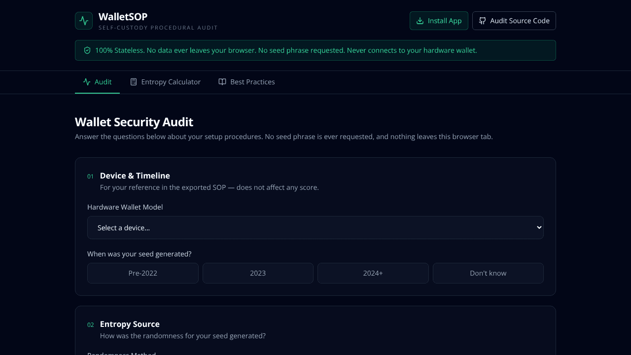 WalletSOP website screenshot