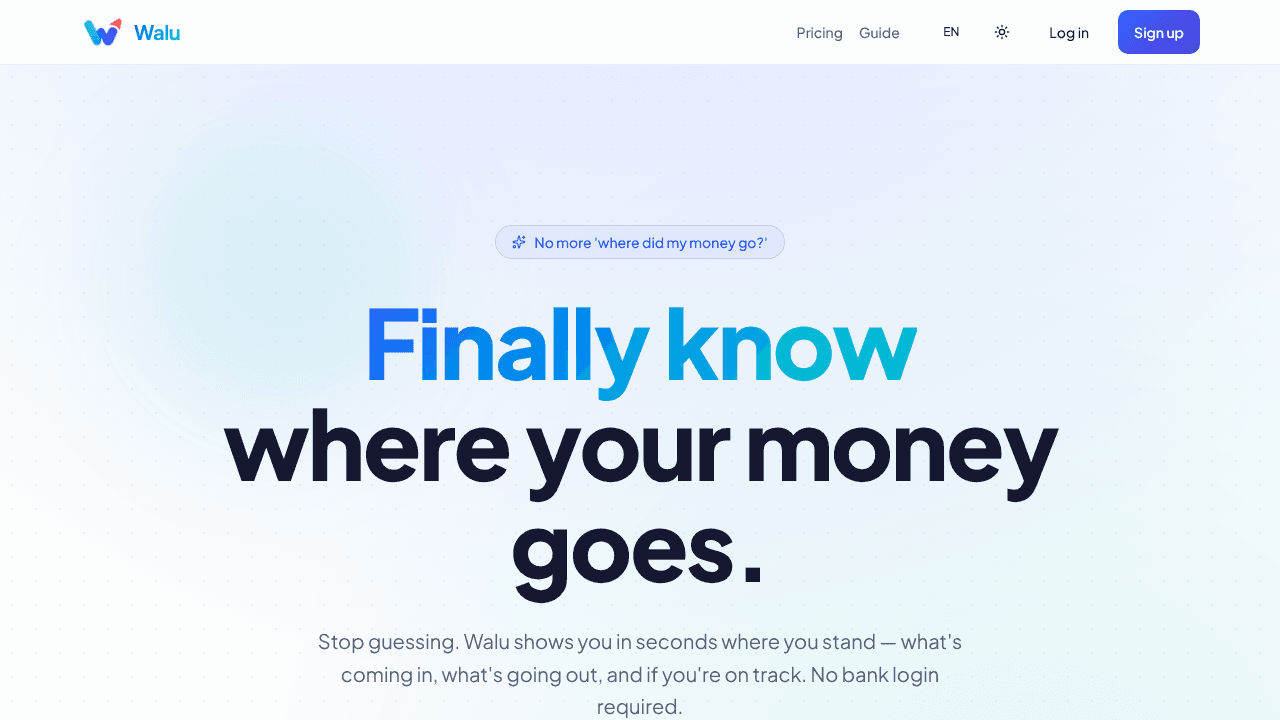 Walu website screenshot