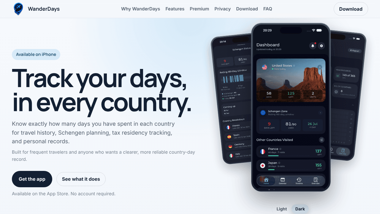 WanderDays website screenshot