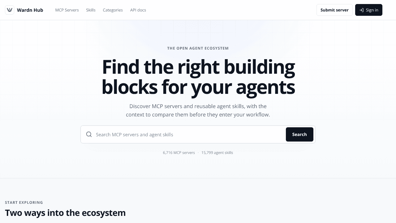 Wardn Hub website screenshot